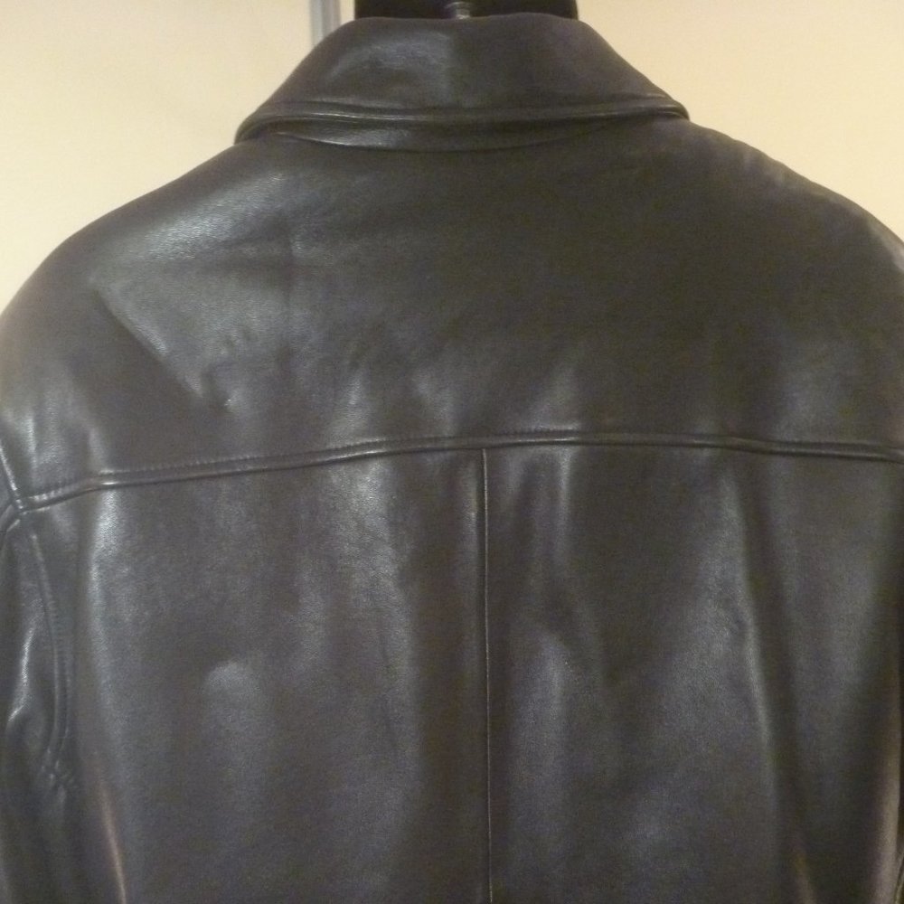 $$$ SOLD $$$ Tibor Men M Jacket OverCoat Zip Black Soft Leather Thermolite - Picture 15 of 16